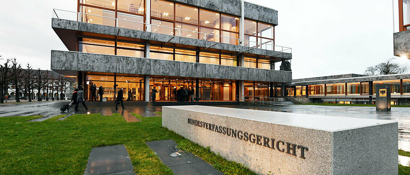 Aussenaufnahme des Bundesverfassungsgericht in Karlsruhe (Baden-Württemberg), aufgenommen am 16.01.2018. Das Gericht verhandelt mündlich zur Grundsteuer.